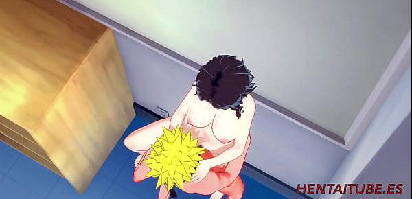  Naruto Hentai 3D - Kurenai bobjob and fuck by Naruto and he cums in her boobs and pussy